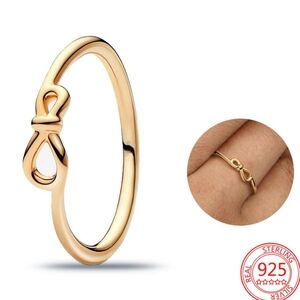 Gold tone S925 Infinity ring size 4 3/4